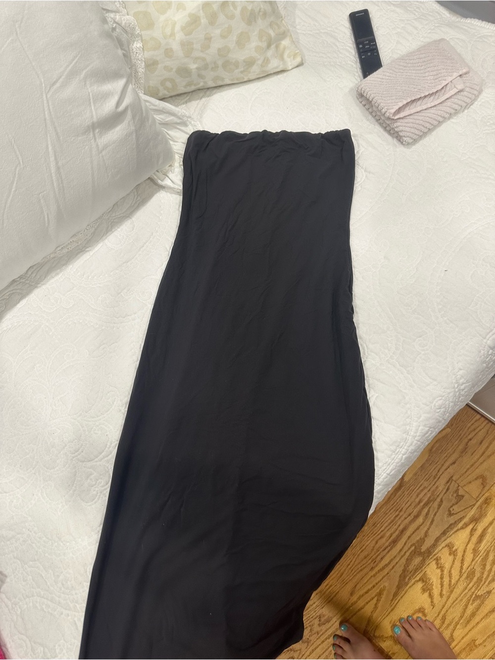 Skims Black strapless bodycon dress